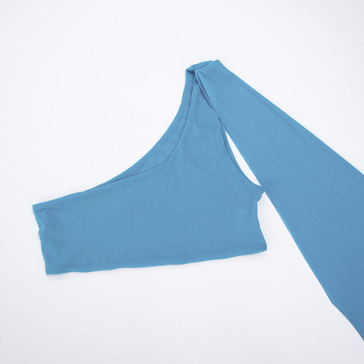 One shoulder slit mini skirt set  | Festival Outfits Women