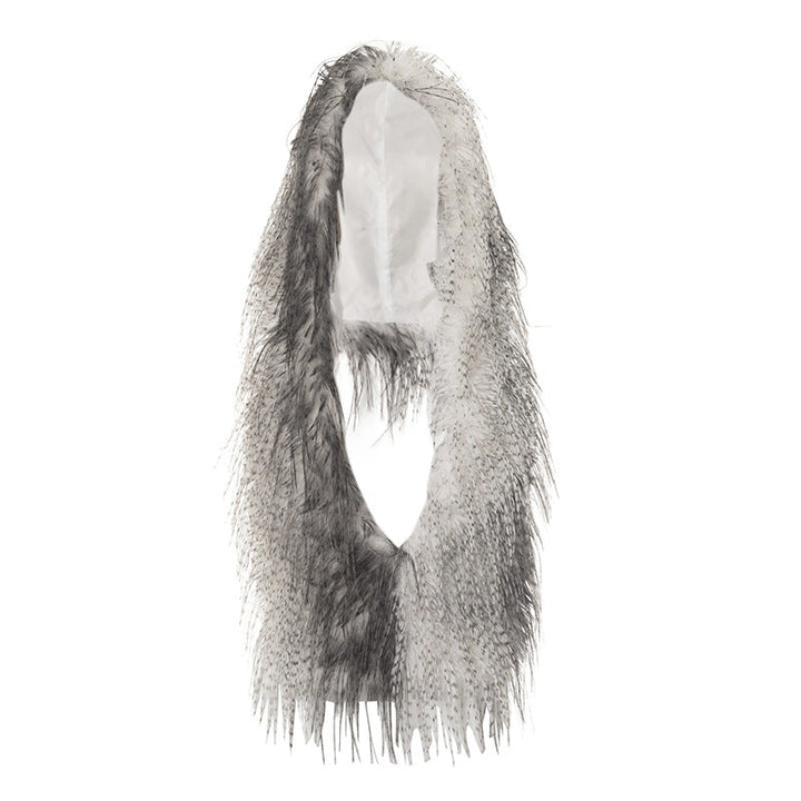 Hoodie fluffy self tie v neck backless top  | Festival Outfits Women