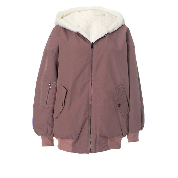 Long sleeve hoodie fluffy 2-way pocket zip-up coat top  | Festival Outfits Women