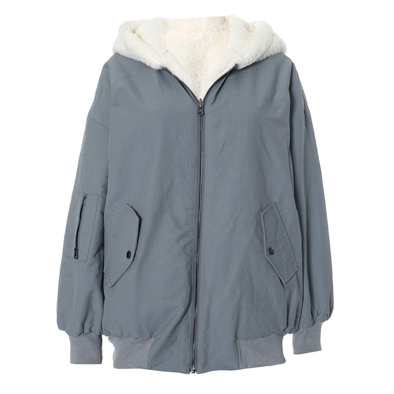 Long sleeve hoodie fluffy 2-way pocket zip-up coat top  | Festival Outfits Women