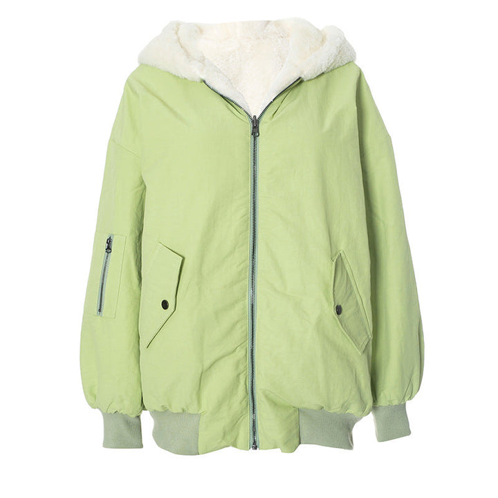 Long sleeve hoodie fluffy 2-way pocket zip-up coat top  | Festival Outfits Women