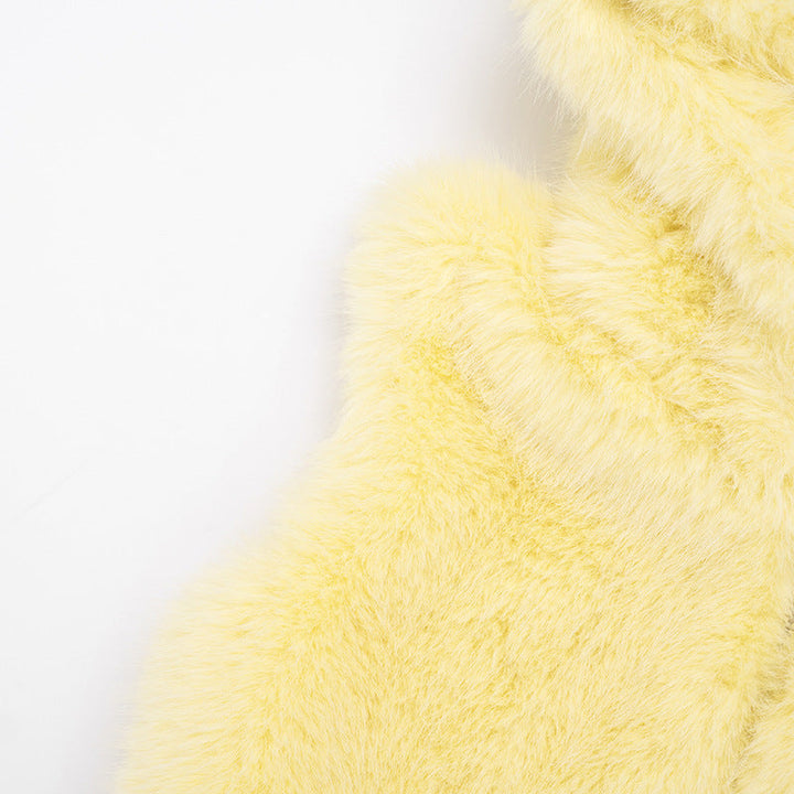 Hoodie sleeveless zip-up fluffy top  | Festival Outfits Women