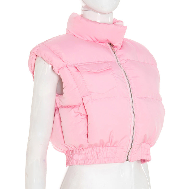 High neck zip-up pocket top  | Festival Outfits Women
