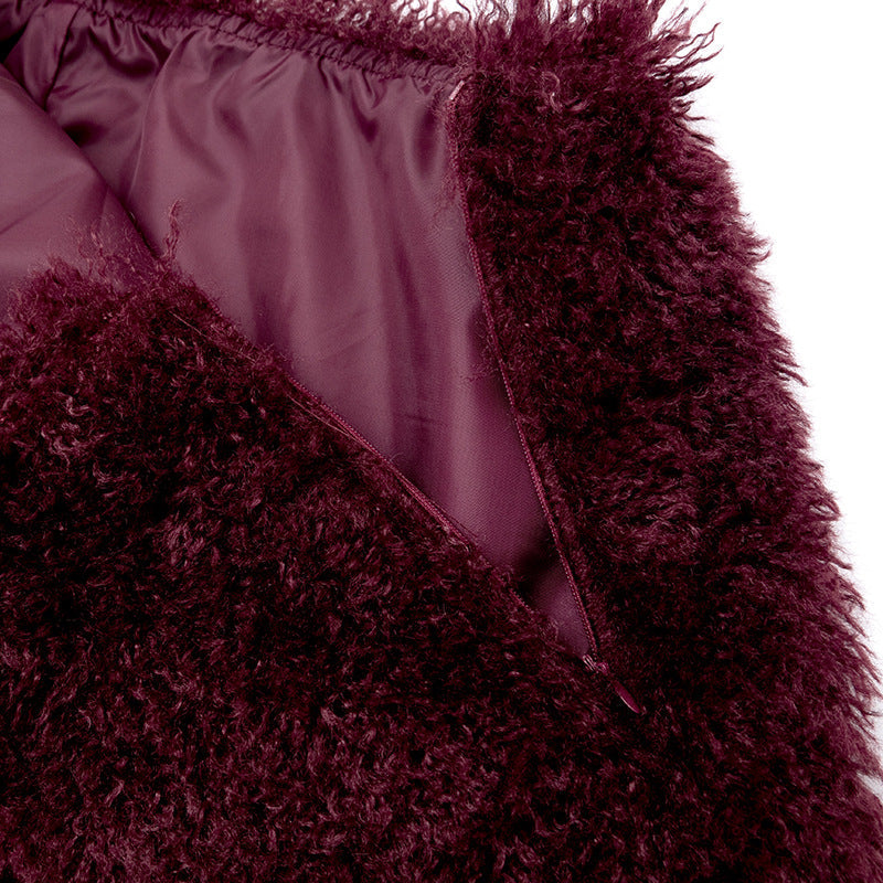 Hoodie backless self tie fluffy mini skirt set  | Festival Outfits Women