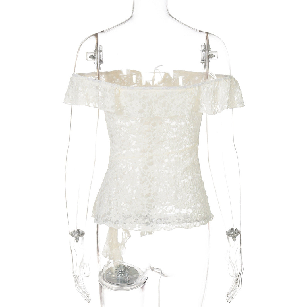 Off shoulder self tie irregular solid top  | Festival Outfits Women