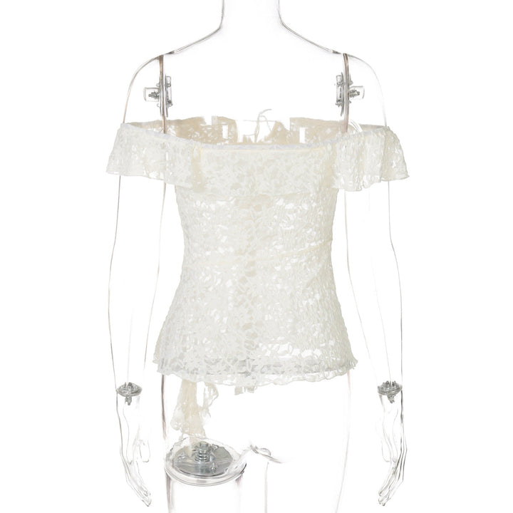 Off shoulder self tie irregular solid top  | Festival Outfits Women