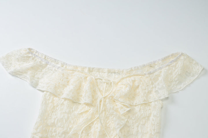 Off shoulder self tie irregular solid top  | Festival Outfits Women