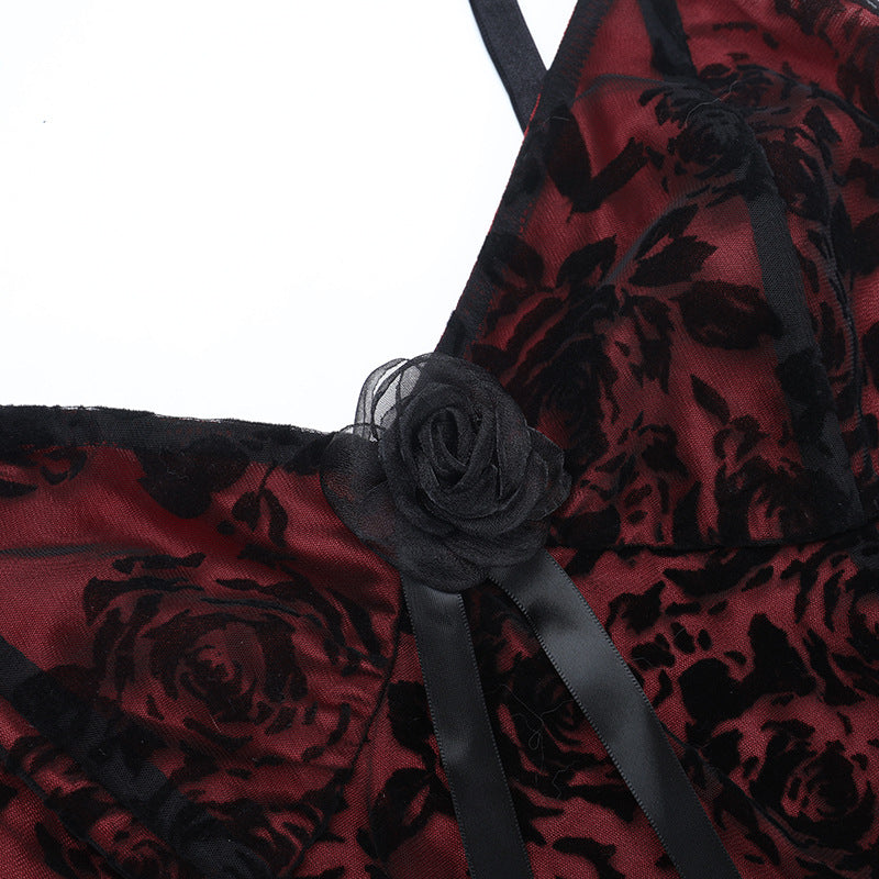 V neck flower applique lace cami maxi dress  | Festival Outfits Women