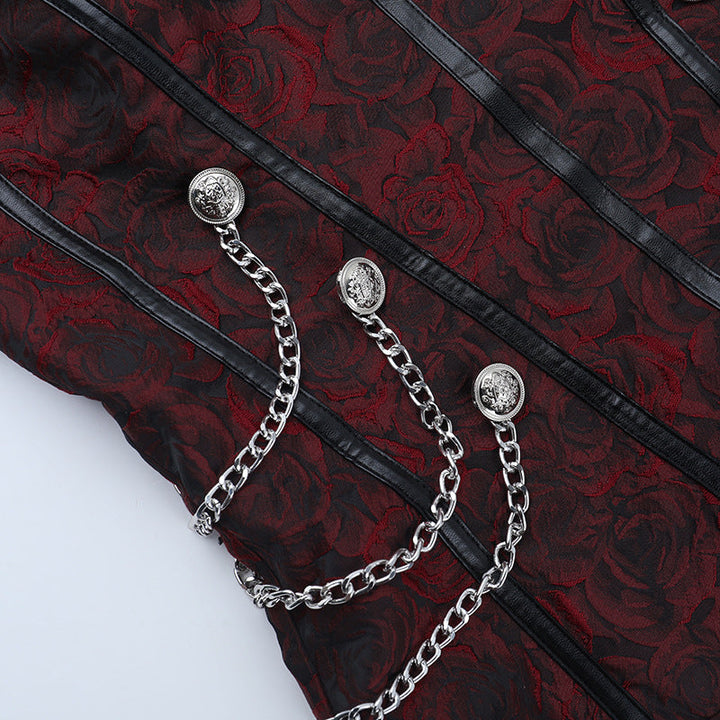 Sweetheart neck corset zip-up metal chain top  | Festival Outfits Women
