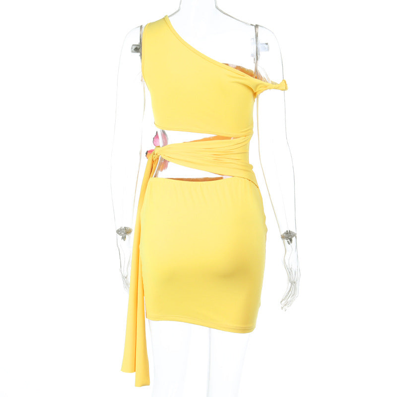 Irregular hollow out butterfly applique cut out mini dress  | Festival Outfits Women