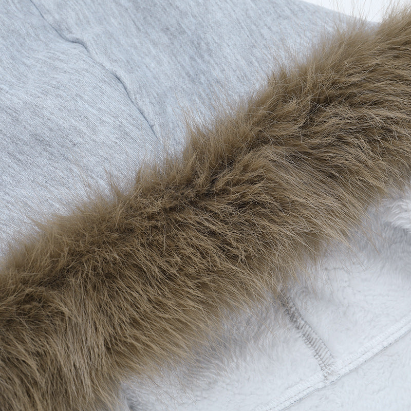 Long sleeve zip-up hoodie fluffy pocket top  | Festival Outfits Women