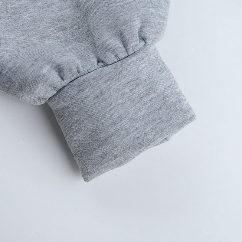 Long sleeve zip-up hoodie fluffy pocket top  | Festival Outfits Women