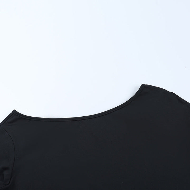 One shoulder long sleeve irregular mini dress  | Festival Outfits Women