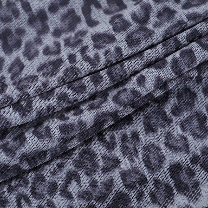 Leopard print long sleeve ruched u neck top  | Festival Outfits Women  | Cheetah Print Top
