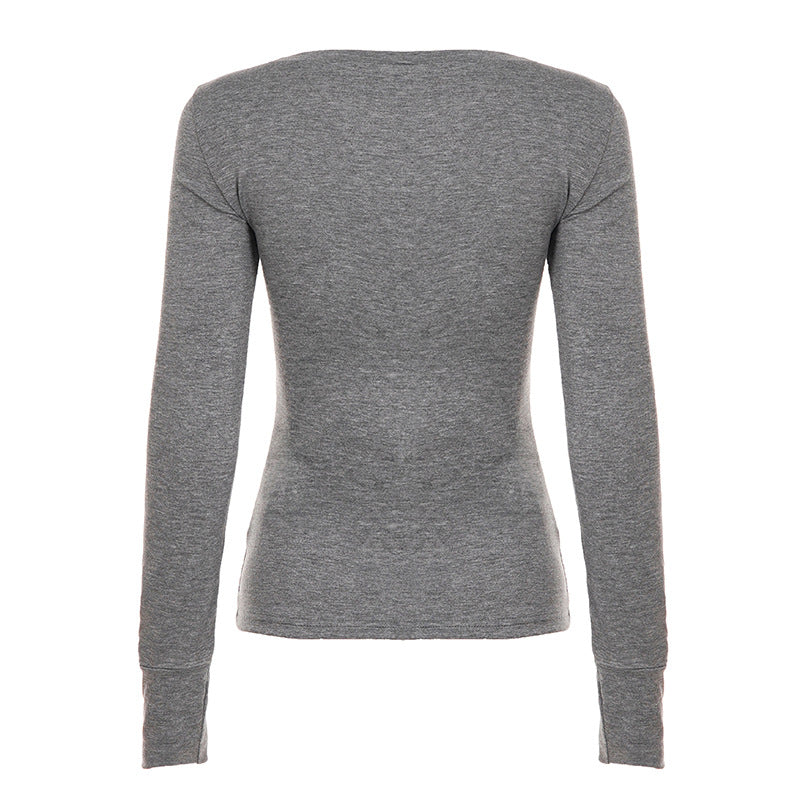 Long sleeve crewneck letter print top  | Festival Outfits Women