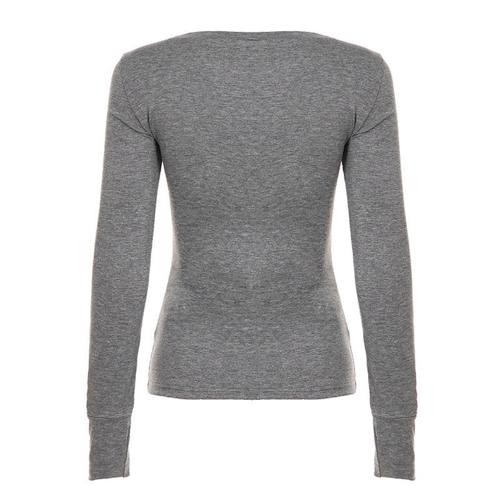 Long sleeve crewneck letter print top  | Festival Outfits Women