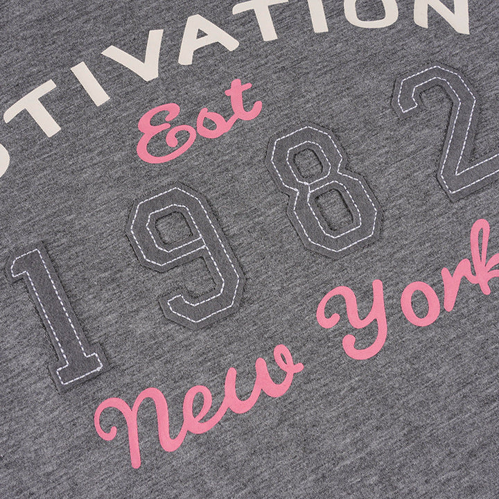 Long sleeve crewneck letter print top  | Festival Outfits Women