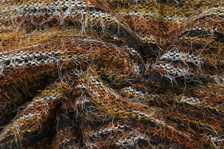 Fluffy contrast striped mini skirt  | Festival Outfits Women