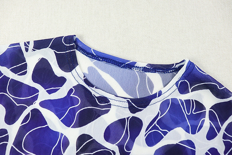 Long sleeve crewneck contrast print maxi dress  | Festival Outfits Women
