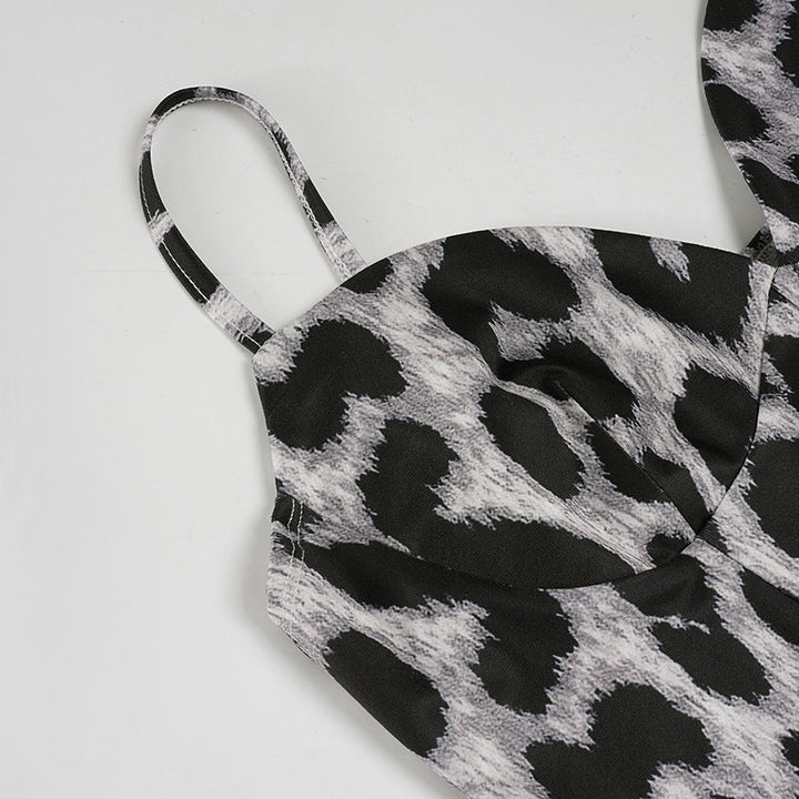 Leopard print v neck backless cami top  | Festival Outfits Women  | Cheetah Print Top-final-sale