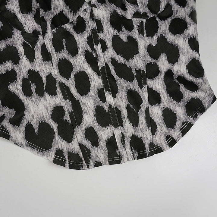 Leopard print v neck backless cami top  | Festival Outfits Women  | Cheetah Print Top-final-sale