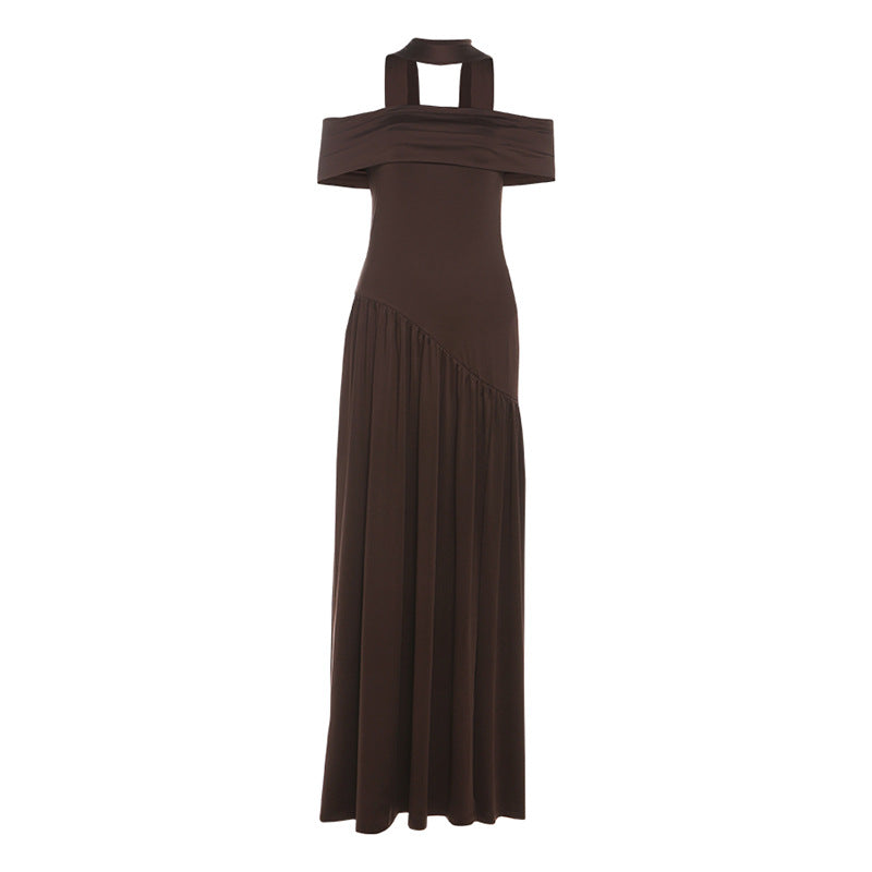 Off shoulder ruched high slit tube maxi dress  | Festival Outfits Women