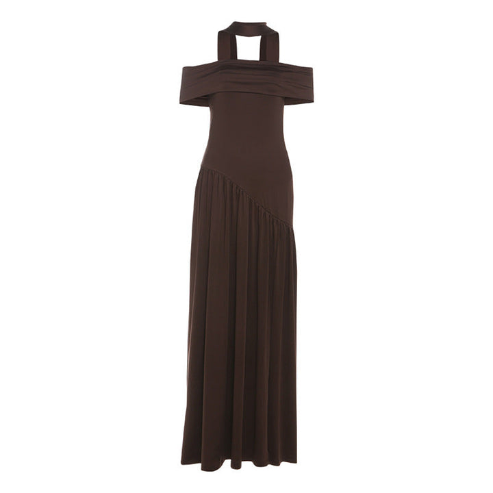 Off shoulder ruched high slit tube maxi dress  | Festival Outfits Women