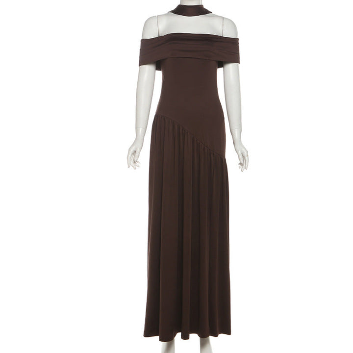 Off shoulder ruched high slit tube maxi dress  | Festival Outfits Women