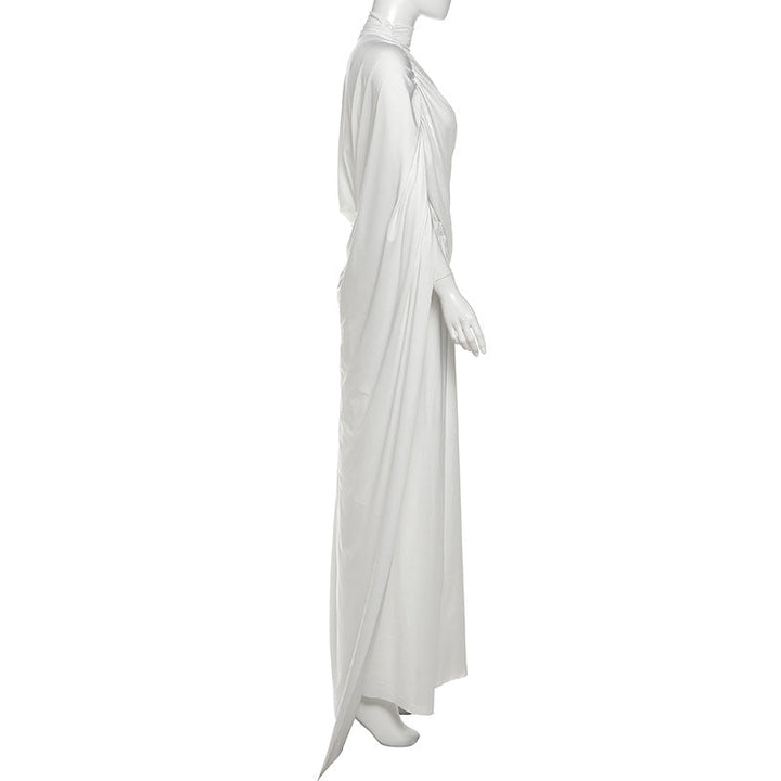 High neck ruched solid maxi skirt set  | Festival Outfits Women