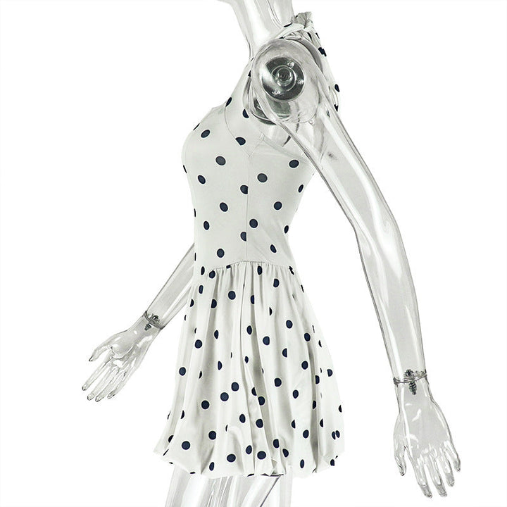 Halter polka dot backless mini dress  | Festival Outfits Women