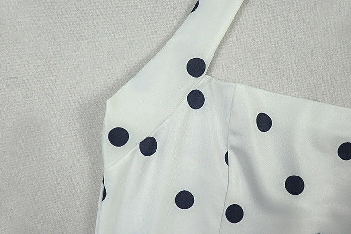 Halter polka dot backless mini dress  | Festival Outfits Women