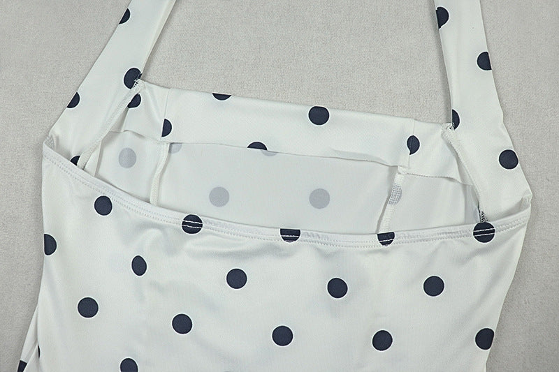 Halter polka dot backless mini dress  | Festival Outfits Women