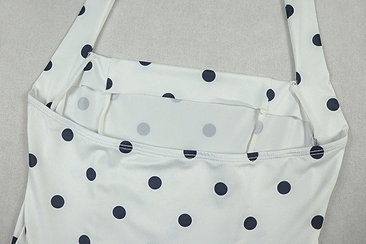 Halter polka dot backless mini dress  | Festival Outfits Women