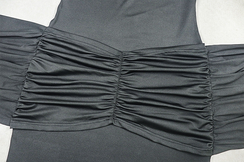Halter ruched backless o ring maxi dress  | Festival Outfits Women
