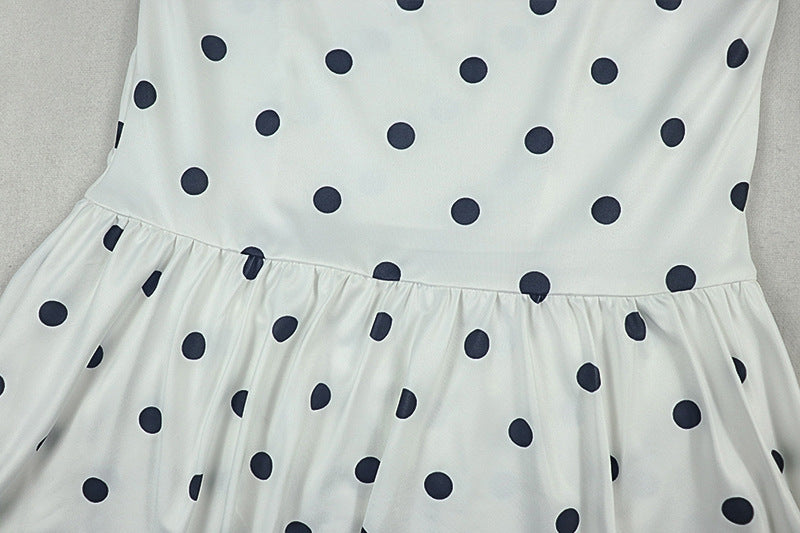 Halter polka dot backless mini dress  | Festival Outfits Women