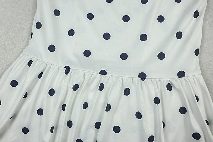 Halter polka dot backless mini dress  | Festival Outfits Women