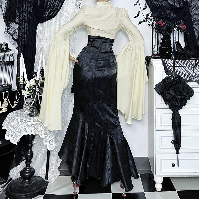 Irregular ruched zip-up print maxi skirt  | Festival Outfits Women