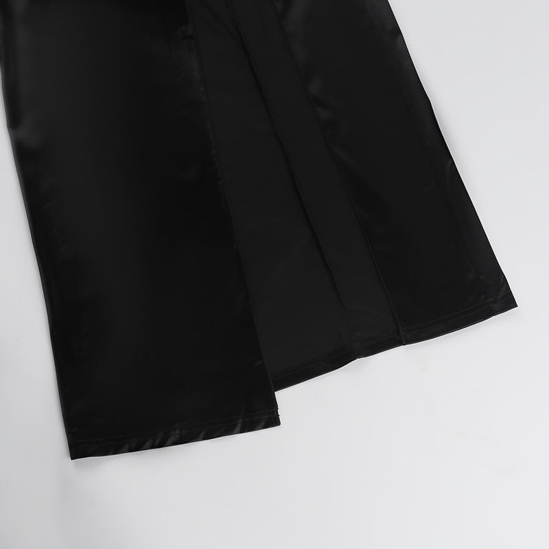 Cross front ruched high slit cami maxi dress  | Festival Outfits Women