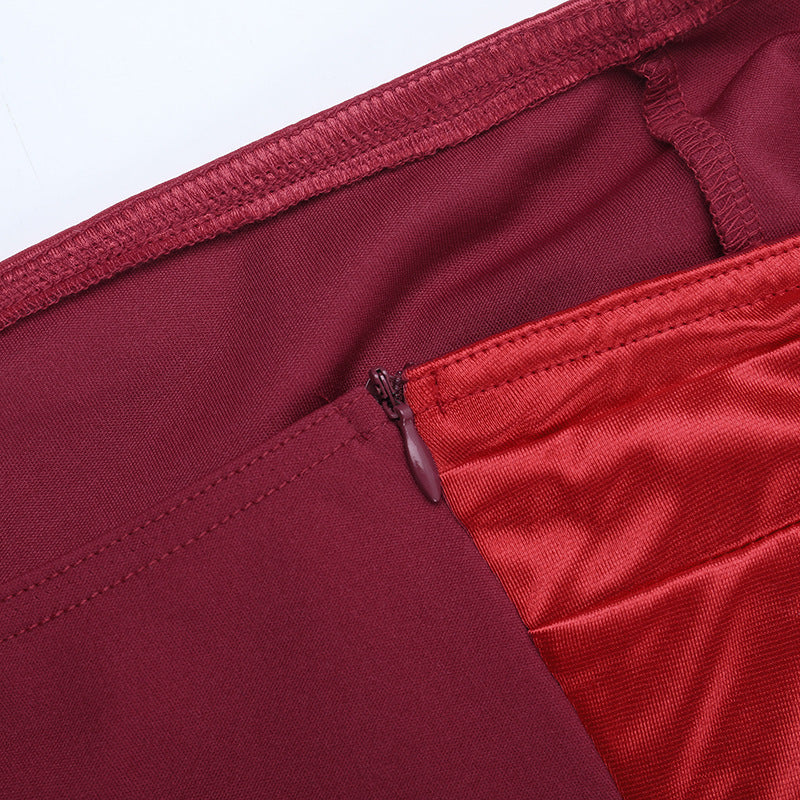 Irregular high slit pleated zip-up maxi dress  | Festival Outfits Women