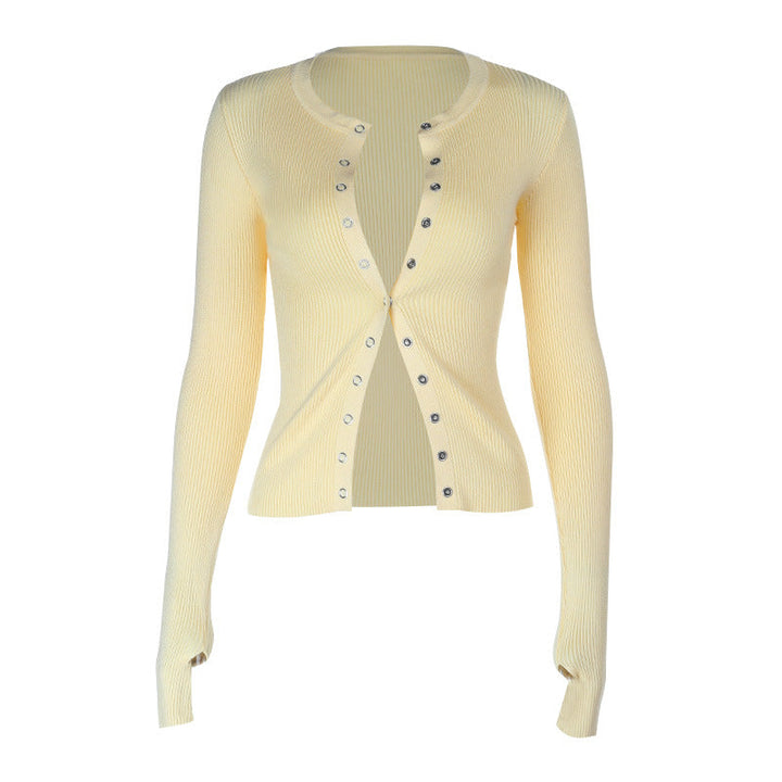 Gloves long sleeve button crewneck ribbed top  | Festival Outfits Women
