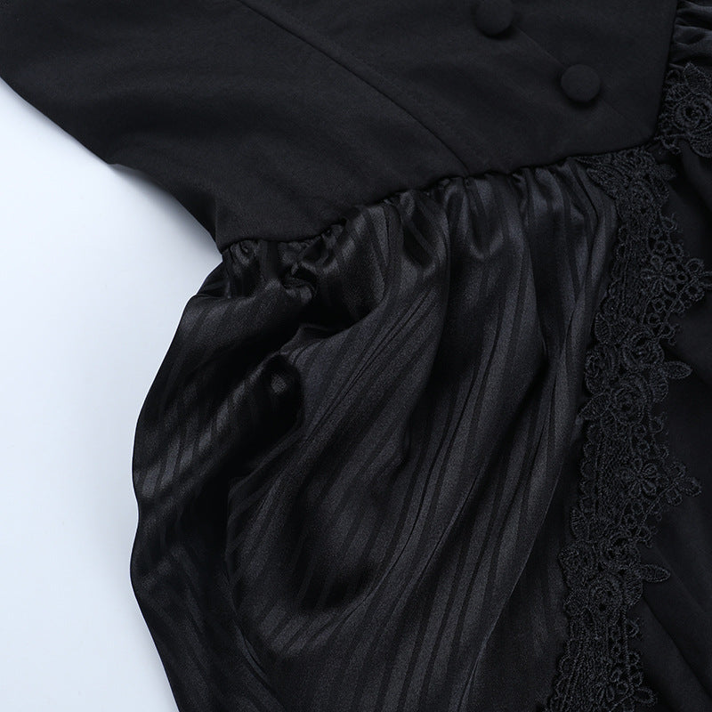 Ruched striped button applique solid maxi skirt  | Festival Outfits Women