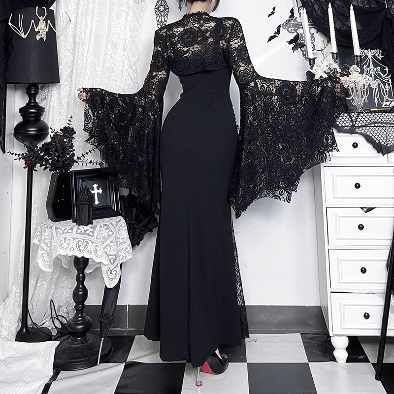 Long flared sleeve lace shrug top  | Festival Outfits Women