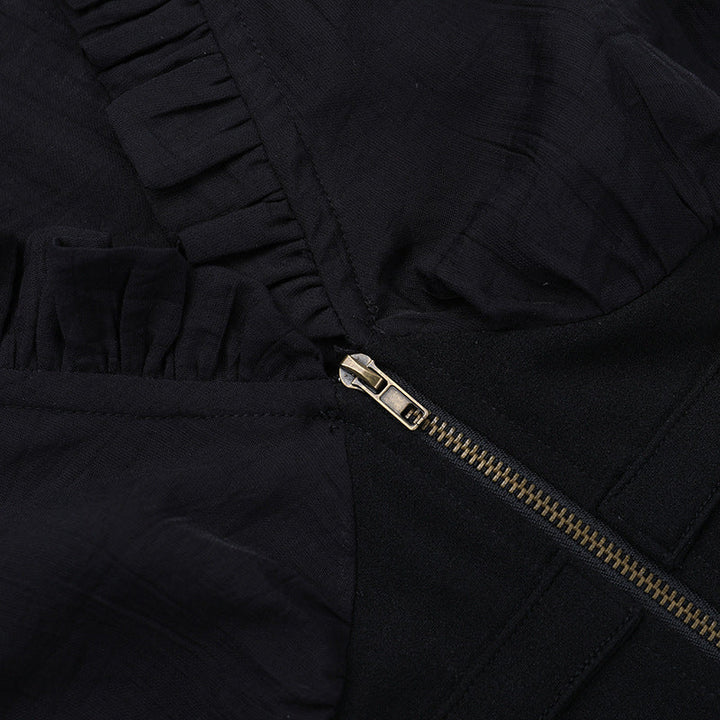 Long sleeve zip-up v neck top  | Festival Outfits Women