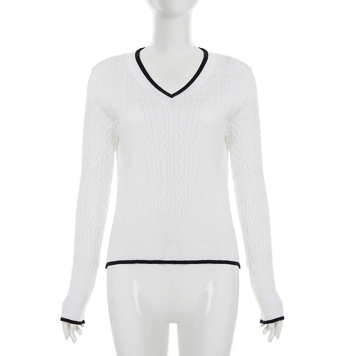 V neck long sleeve knitted top  | Festival Outfits Women