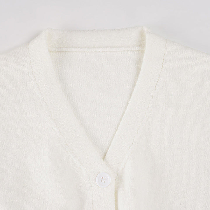 Long sleeve v neck button knitted top  | Festival Outfits Women