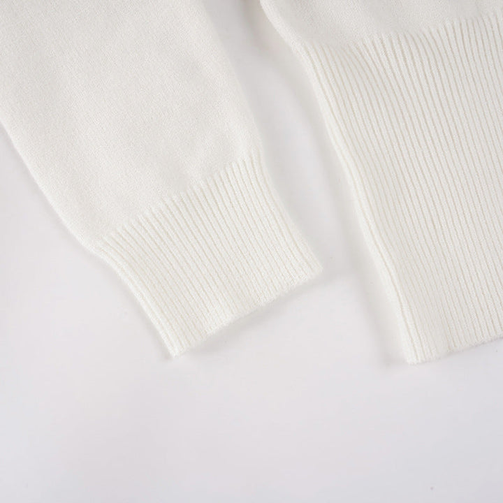 Long sleeve v neck button knitted top  | Festival Outfits Women