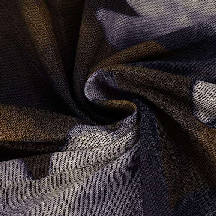 Mesh flower print contrast mini skirt  | Festival Outfits Women