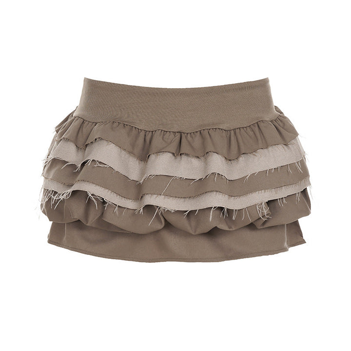 Ruched raw hem A line mini skirt  | Festival Outfits Women