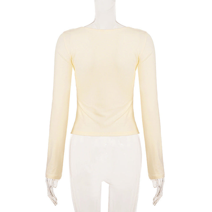 Bowknot long sleeve v neck lace top  | Festival Outfits Women
