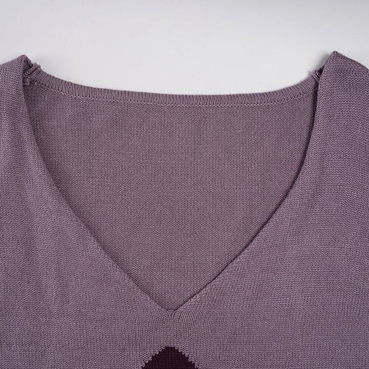 Knitted long sleeve v neck flower pattern top  | Festival Outfits Women